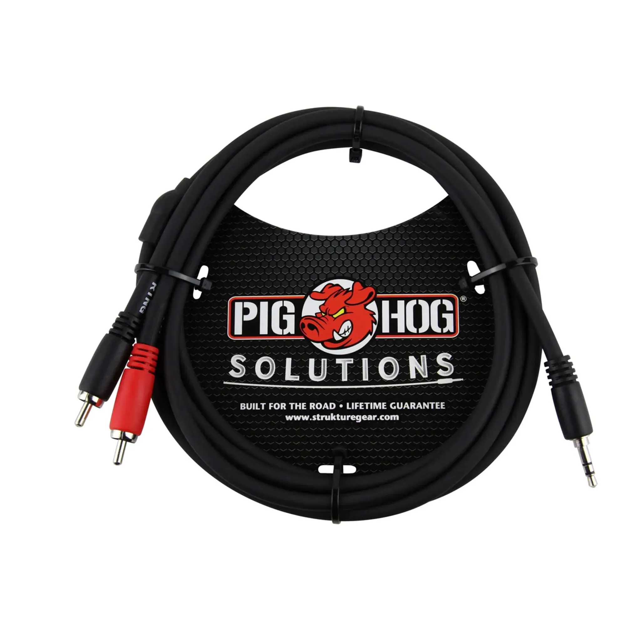 Pig Hog PBS3R10 10ft Stereo Breakout Cable, 3.5mm To Dua