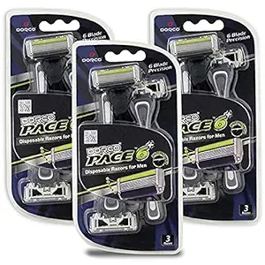 Dorco Pace 6 Plus - Six Blade Disposable Razors with Trimmer - Value Pack (9 ...