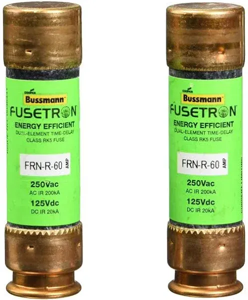 Bussmann BP/FRN-R-60 60 Amp Fusetron Dual Element Time-Delay Current Limiting...