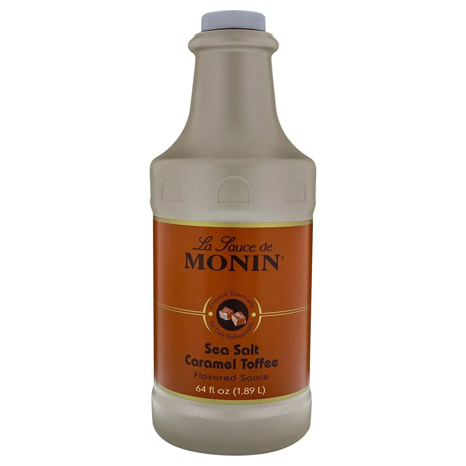 Monin Sea Salt Caramel Toffee Sauce - 64 oz.