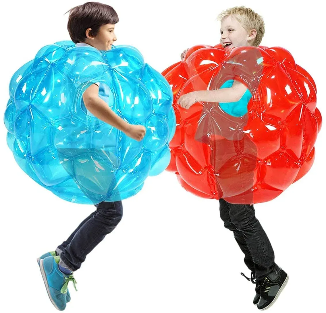 2 Pack-bumpers, bounce ball for Kids, sumo/grass ball for child outdoor team gaming play for 3-12 ages (60 cm, blue+red)