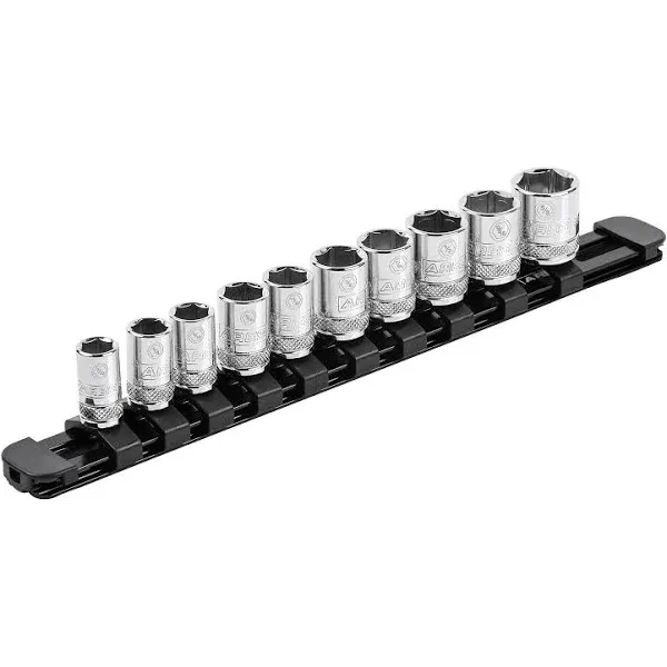 ARES 60096 - 1/4-Inch Drive Black 9.84-Inch Socket Rail with Locking End Caps