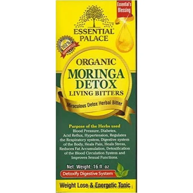 Essential Palace Organic Moringa Detox Living Bitter &#034;Weight Lose Tonic&#034; - 16oz