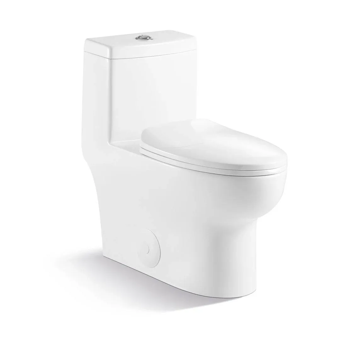 MEJE #76 -Elongated Standard One Piece Toilet with Comfort Seat Height,Soft Close ...