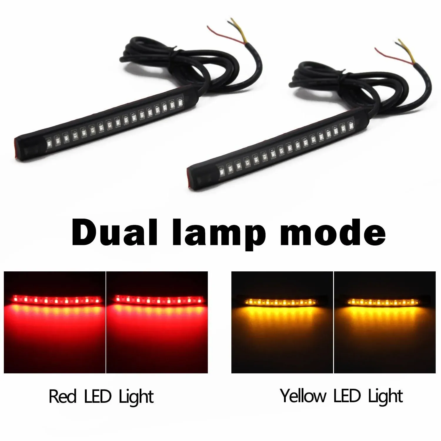 purishion 2x Universal Flexible LED Turn Signal Tail Brake License Plate Light ...