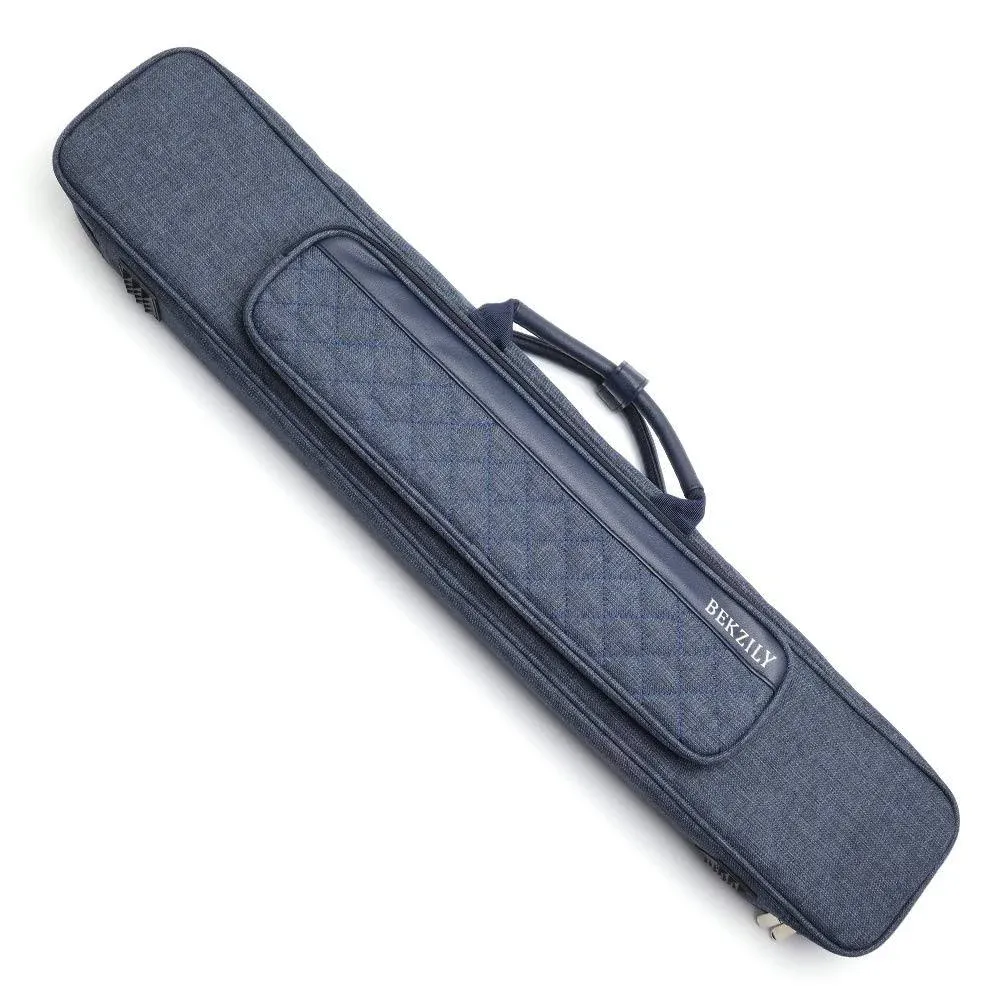 BEKZILY Pool Cue Stick Carrying Case Grid Design Blue