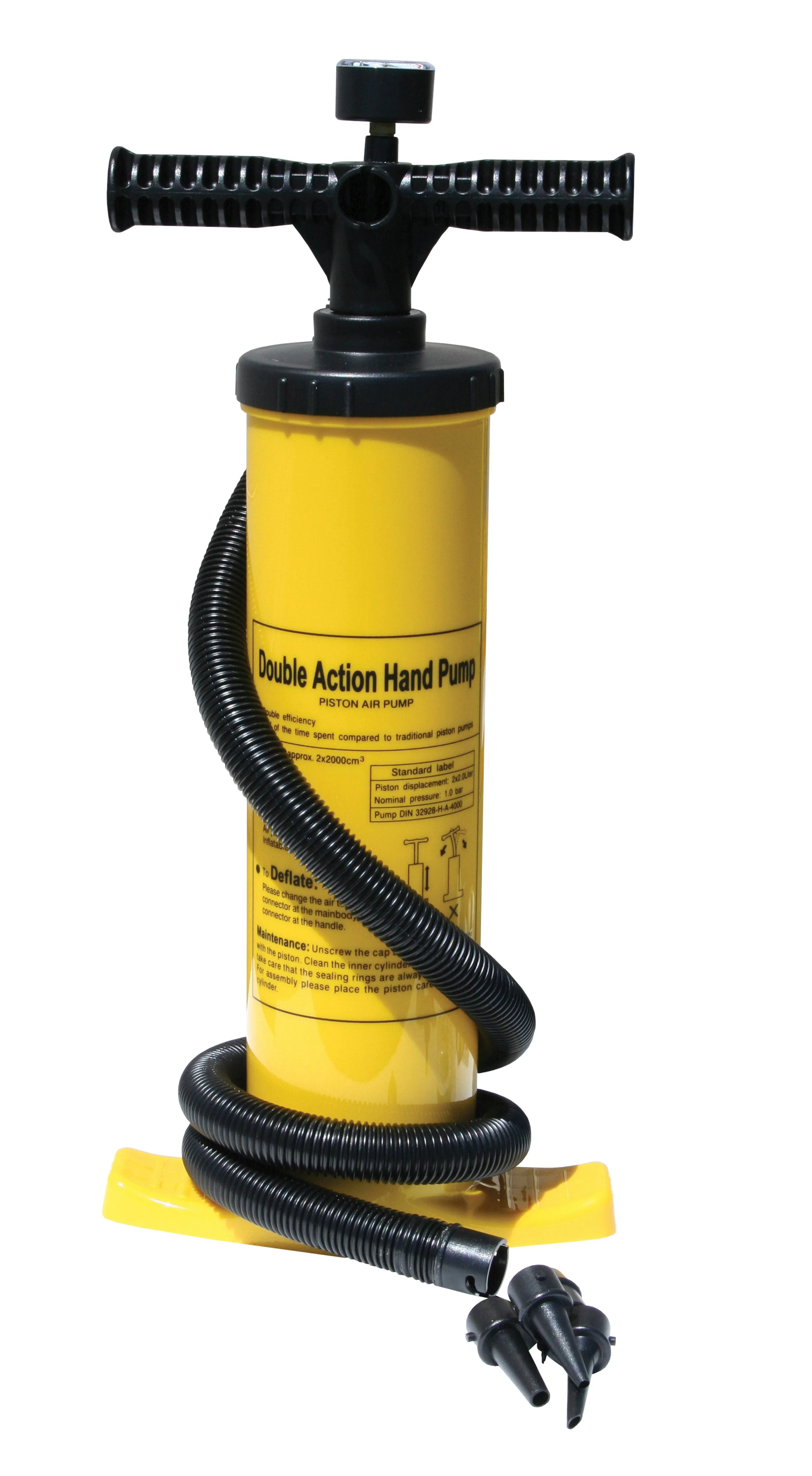 Advanced Elements Double Action Yellow and Black Hand Pump w/ Pressure Gauge