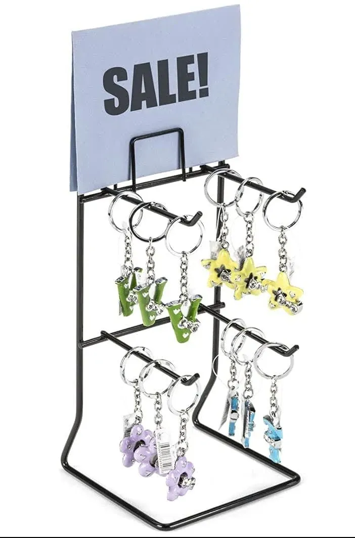 Keychain New 4 Peg - 9.8 &#034; H Top Key Chain &amp; Small Items Counter Display Rack