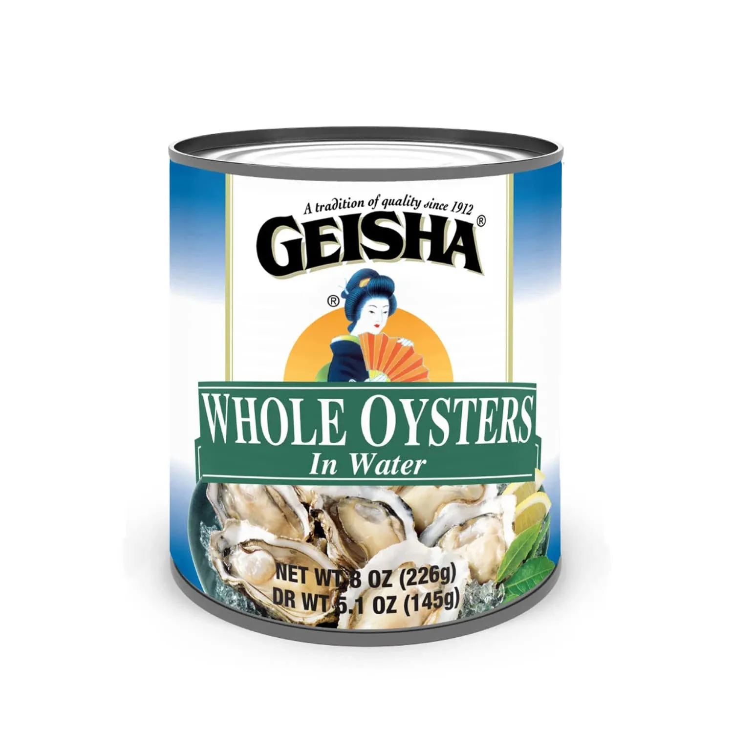 Geisha Whole Oysters in Water 8oz(pack of 12), Boiled Oysters| Ready to Eat -Zero ...