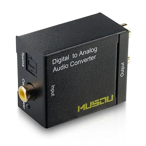 Musou Digital Optical Coax to Analog RCA Audio Converter Adapter