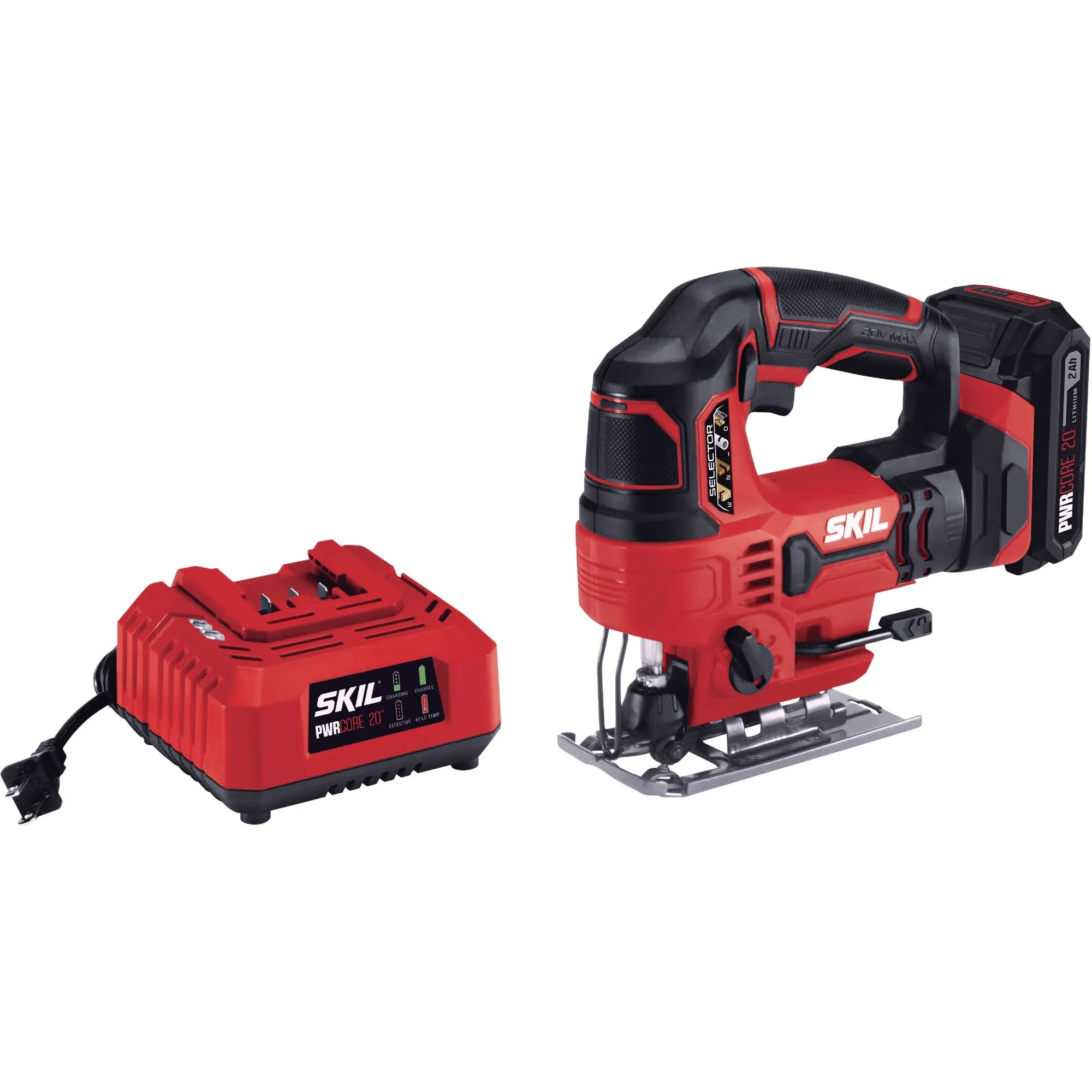 Skil® 20V 7/8" Stroke Length Orbital Jig Saw Kit with PWRCore 20™ 2.0AH Lithium Battery and Charger - JS820302