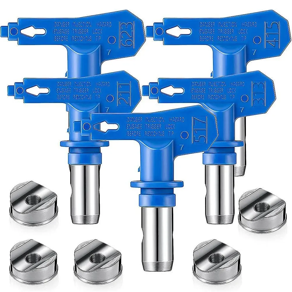 5pcs Reversible Airless Paint Sprayer Nozzle Tips - 211, 313, 415, 517, 623