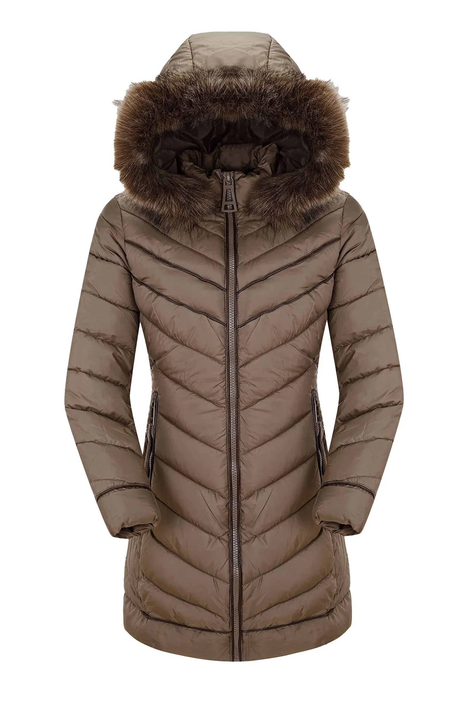 Bellivera Puffer Jacket Women,Lightwei<wbr/>ght Padding Bubble Hooded Coat with Fur Co