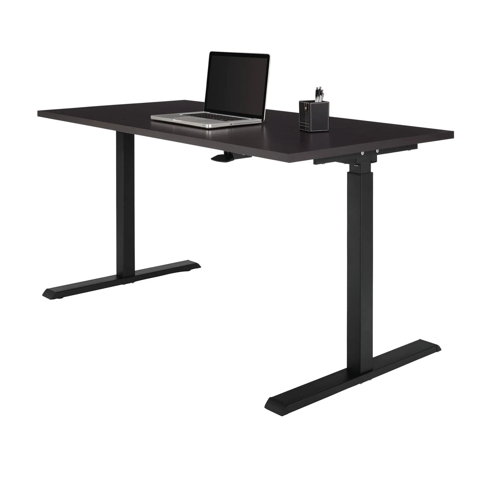 Realspace Magellan 60"W Pneumatic Height-Adjustable Standing Desk, Espresso