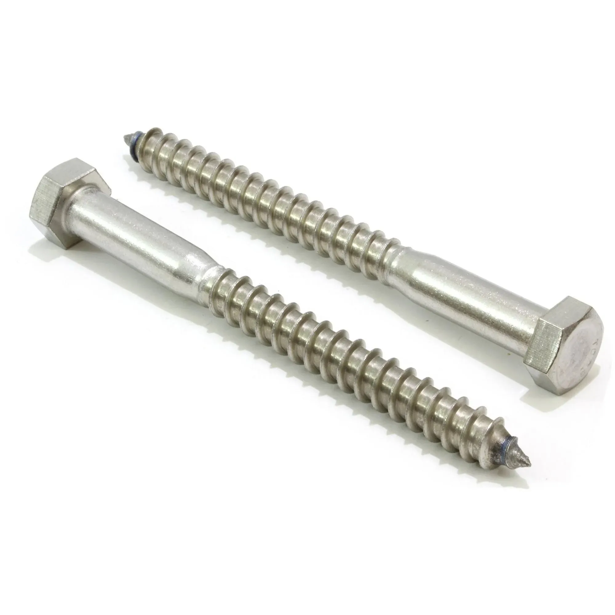 3/8" x 4" Stainless Hex Lag Bolt Screws, (25 Pack) 304 (18-8) Stainless Steel