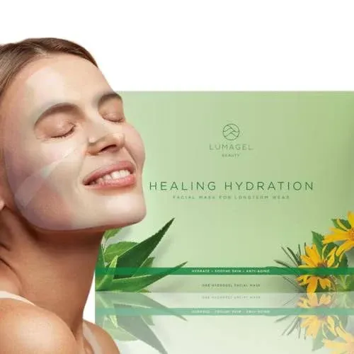 LUMAGEL FACIAL MASK, ULTRA HYDRATING HYDRO GEL SHEET MASK WITH ARNICA, ALOE