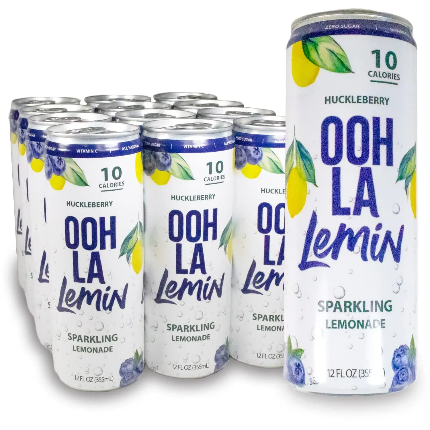 Ooh La Lemin Sparkling Huckleberry Lemonade, All Natural, 10 Calorie, Vitamin C ...