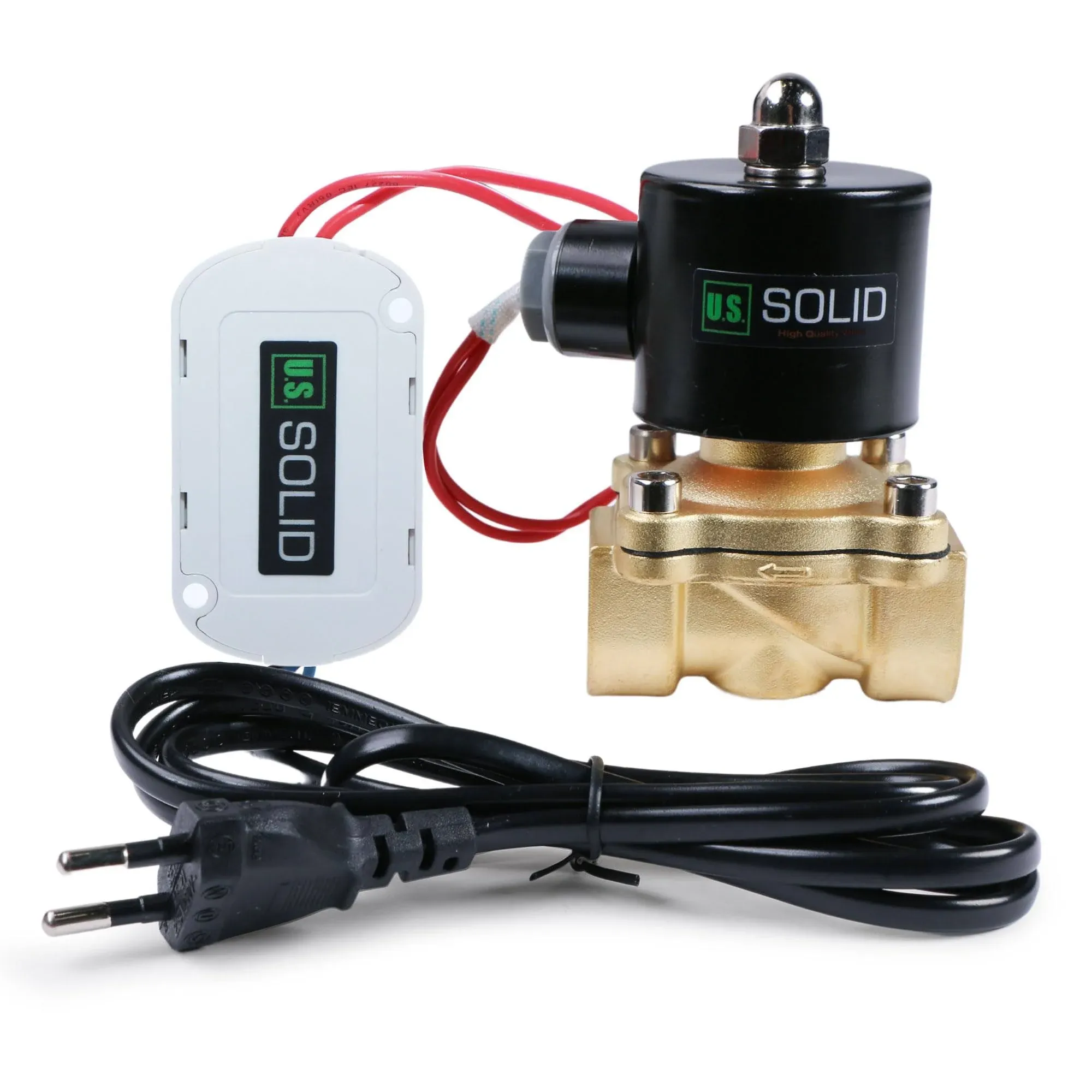 U.S. Solid Smart Solenoid Valve - 1 inch Wi-Fi APP-Controlled Brass Solenoid Valve, 110V AC