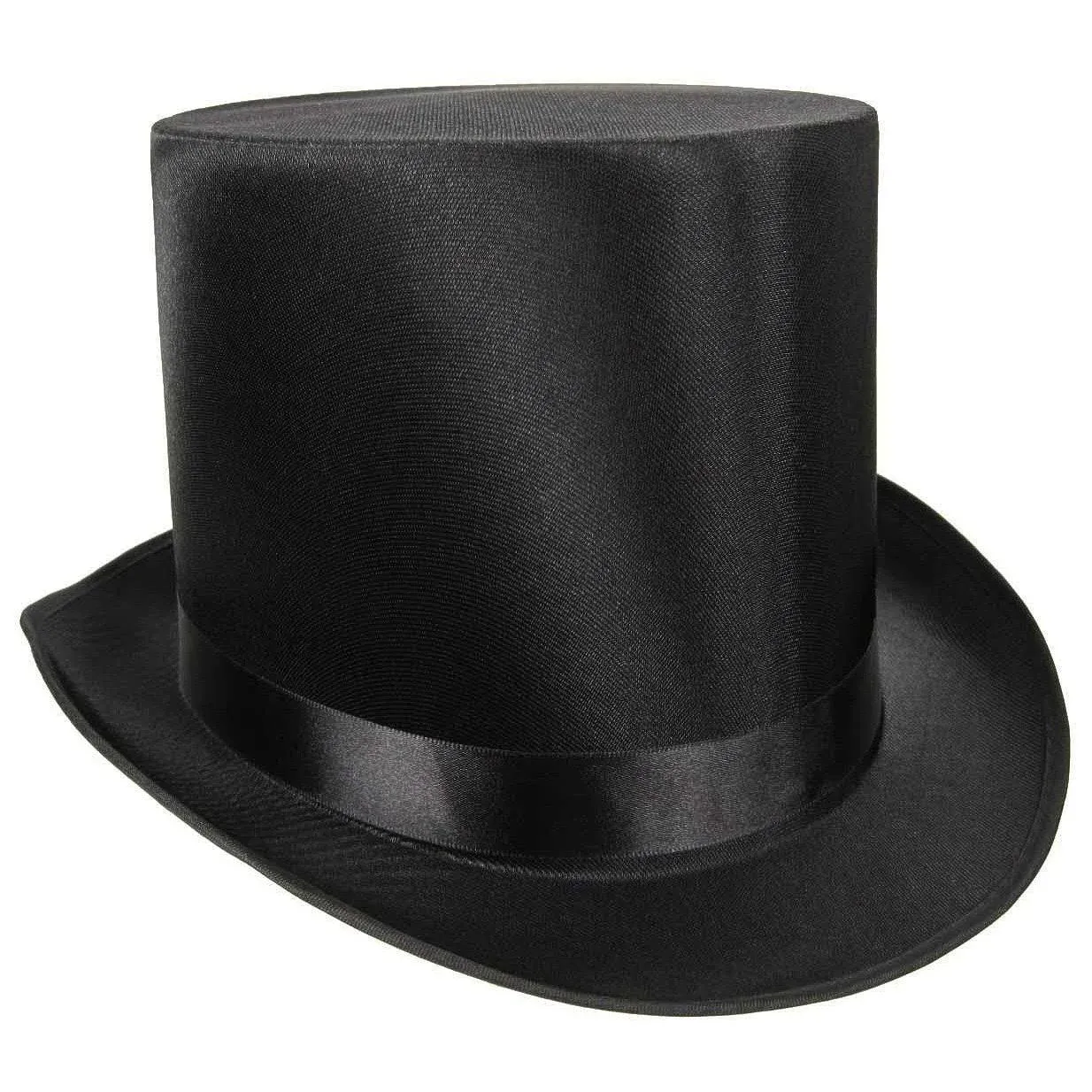 Nicky Bigs Novelties Tall Black Satin Top Hat, One Size