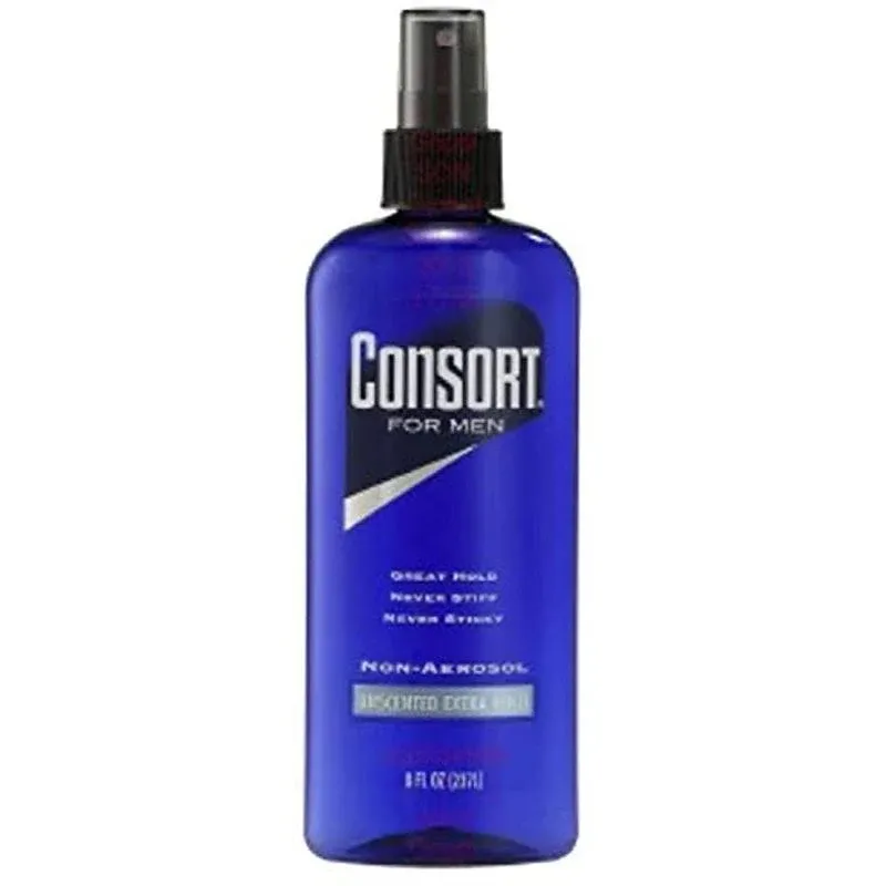 Consort Hair Spray for Men Extra Hold Unscented Non-Aerosol - 8 ozPack of 4