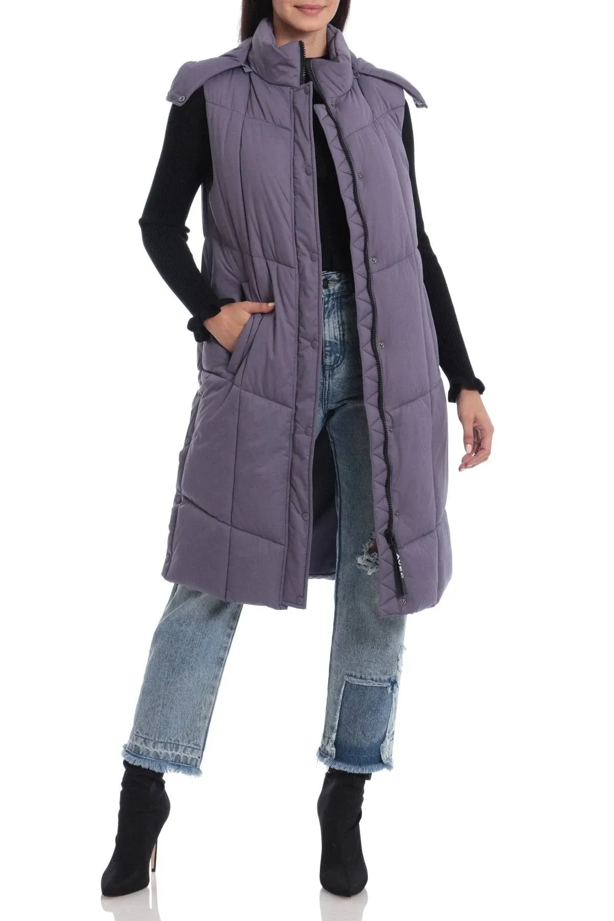 Womens Quilted Longline Vest