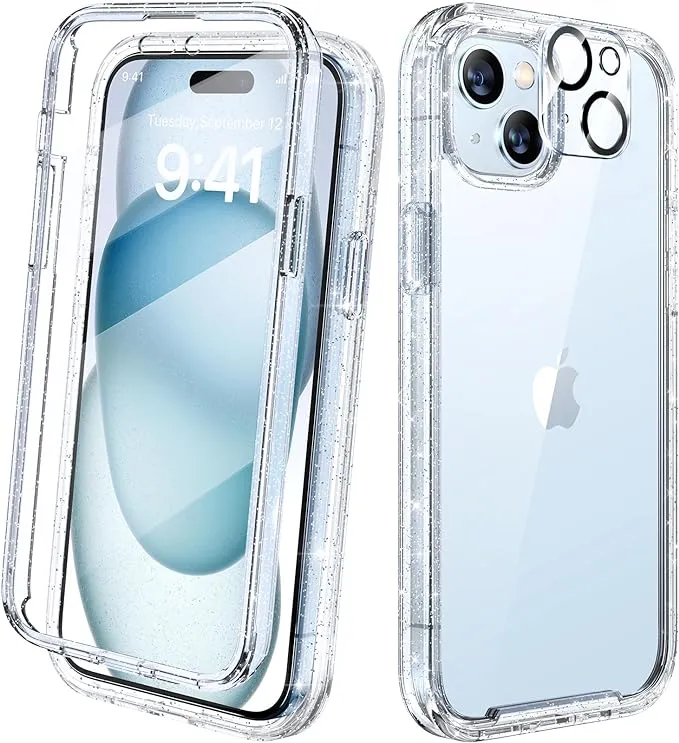 Diaclara Designed for Iphone 15 Case, Full Body Rugged Case with Built-In Touch 