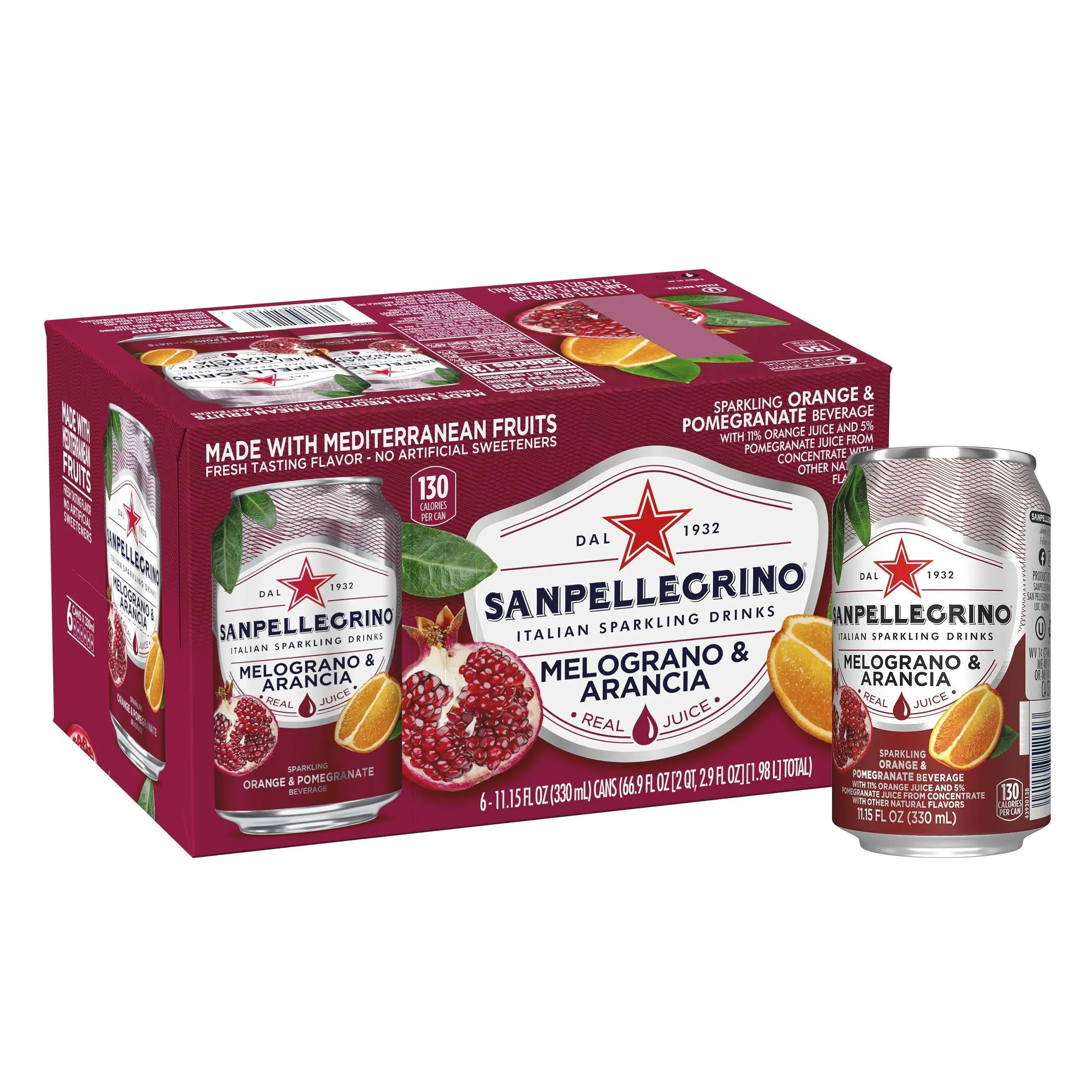 Sanpellegrino Sparkling Beverage, Orange & Pomegranate