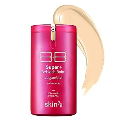 [SKIN79] Super Plus Beblesh Balm Triple Function Orange BB Cream #21 Yellow Beige (SPF50/PA+++) 1.35 fl.oz. (40 ml) - Rich Vitamin Complex Care Healthy and Vital Skin 