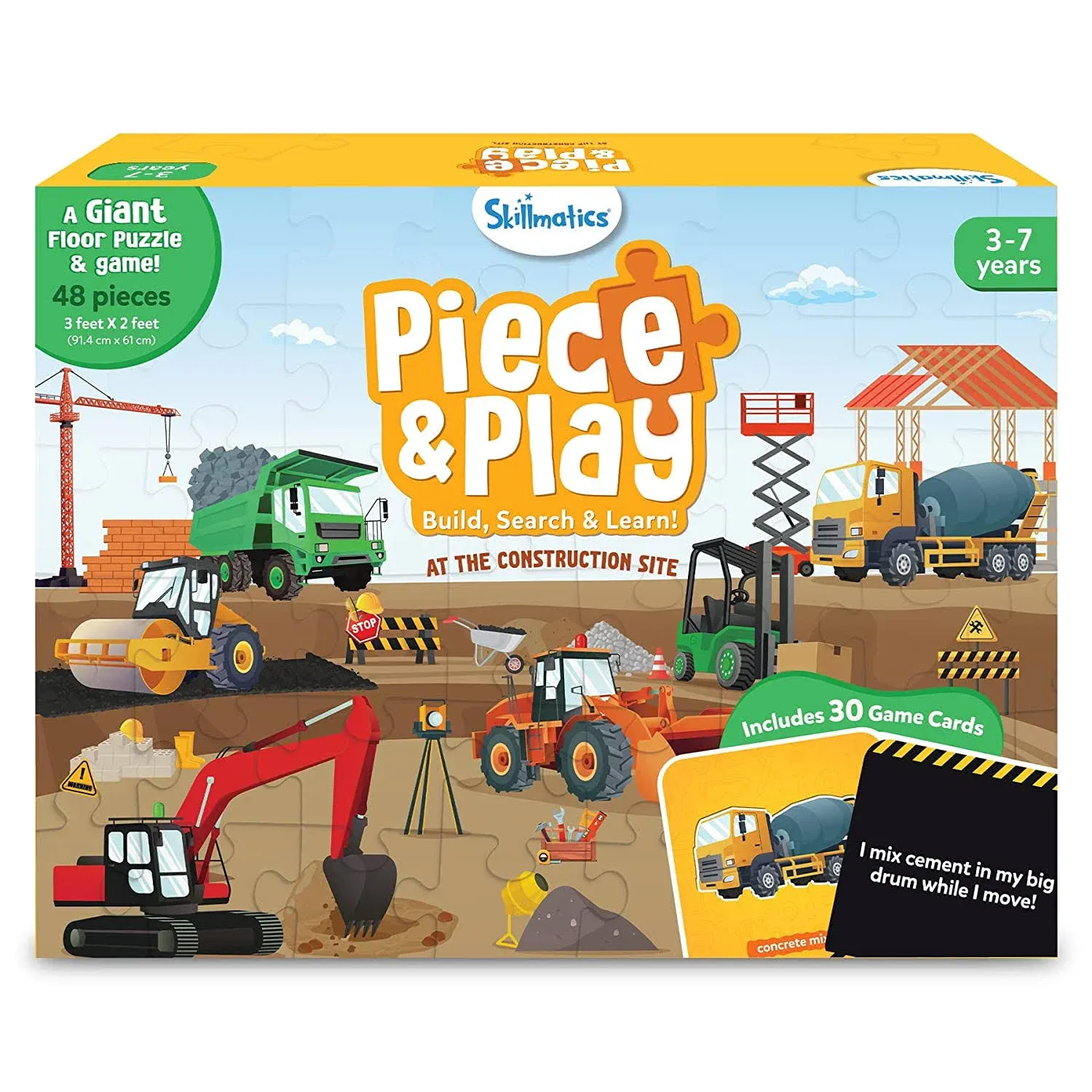 Skillmatics Floor Puzzle &amp; Game - Piece &amp; Play Construction Site Free Shipping