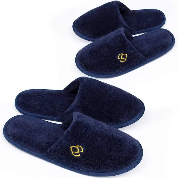 Spa Slippers 6 Pairs Closed Toe Disposable Indoor Hotel Fluffy Coral Fleece Padded Sole for Comfort- Guests Size Trave Slipper