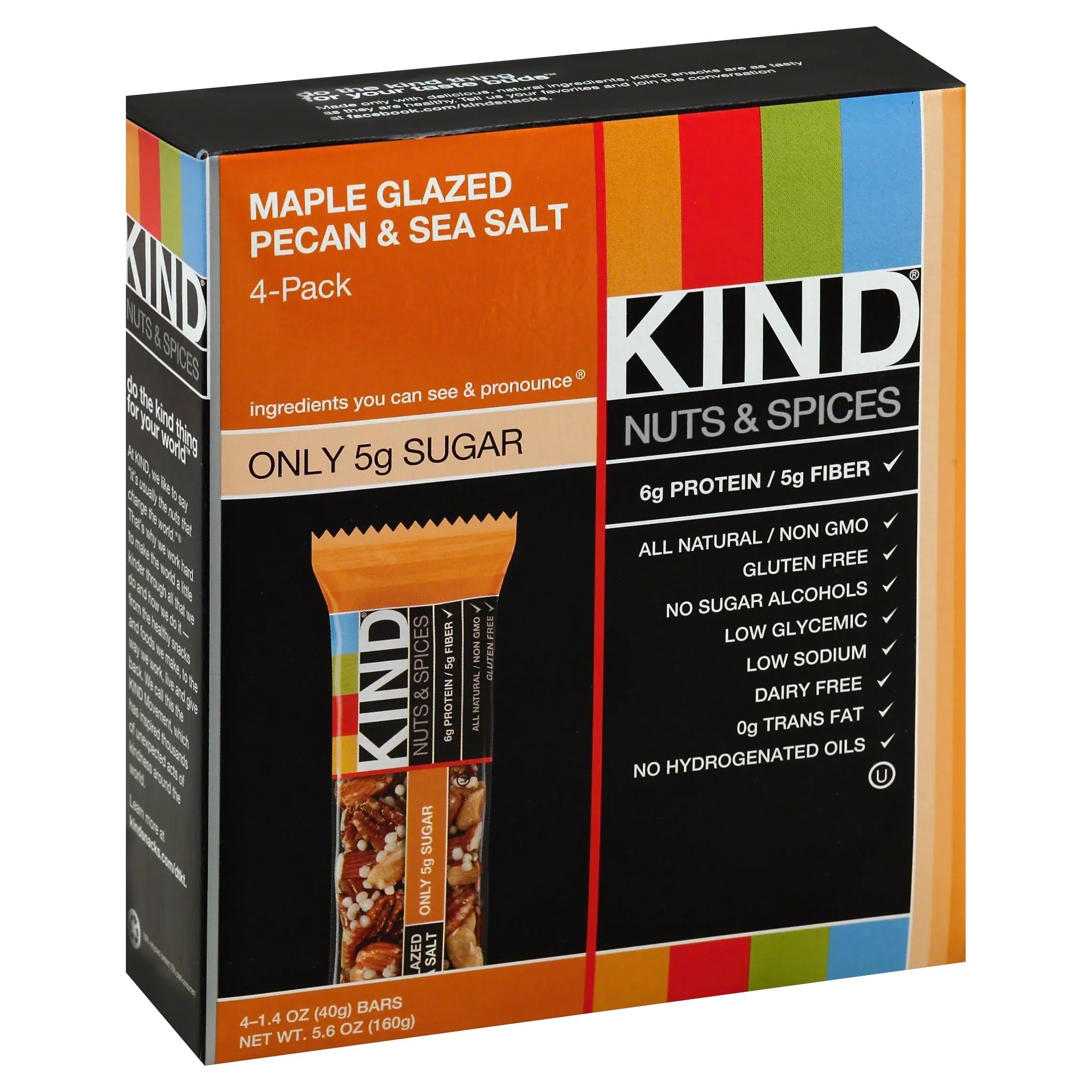 Kind Nuts & Spices Maple Glazed Pecan & Sea Salt Snack Bars