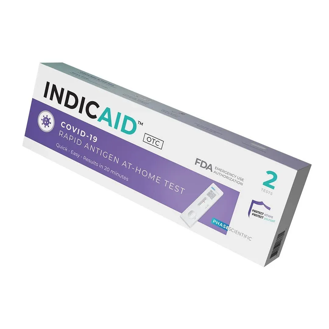 INDICAID Covid-19 Rapid Antigen At-Home Test (OTC) - 2 Tests