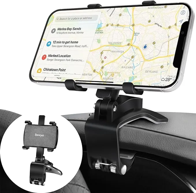 Car Phone Holder for Dashboard 360 Degree Rotation Multifunctiona<wbr/>l One Hand Oper