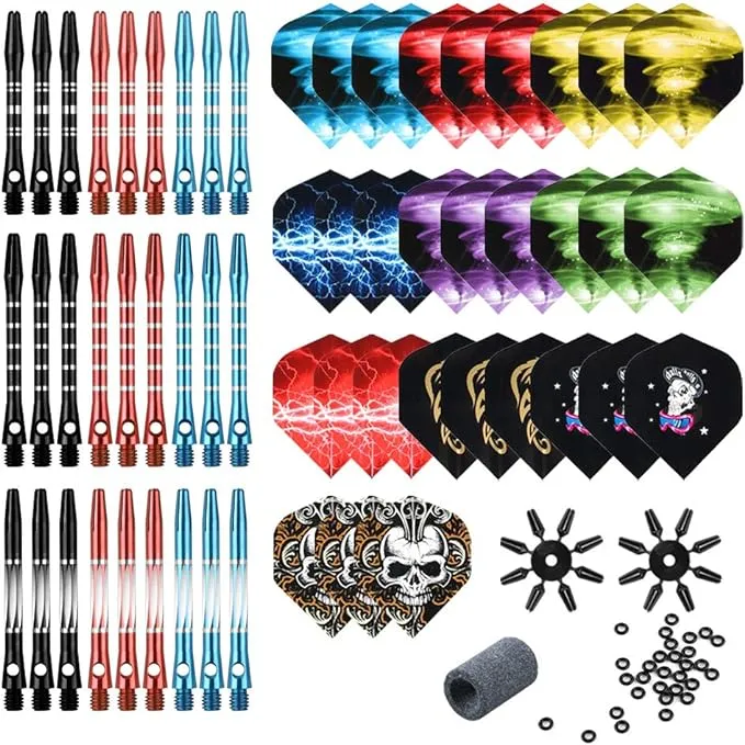 Tezoro Dart Accessories Kit Including Aluminum Dart Shafts Dart Flights Flight ...