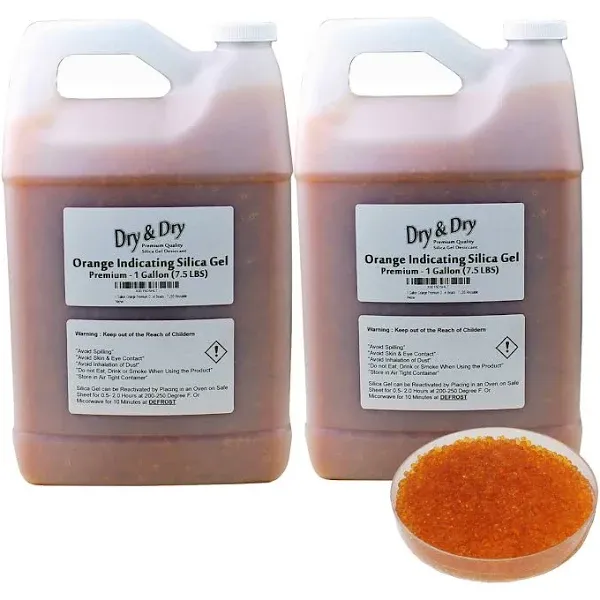 Dry & Dry Premium Orange Indicating Silica Gel Desiccant Beads