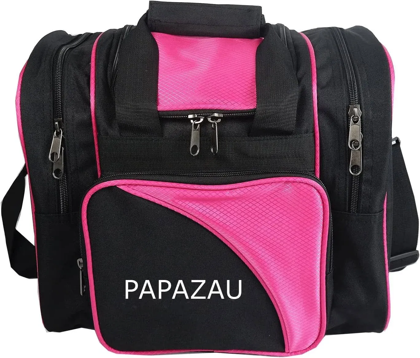 PAPAZAU Bowling Bag for Single Ball - Tote Large, Black/Pink 