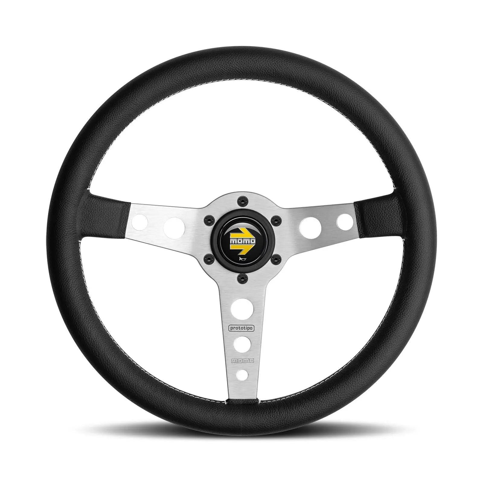 Momo Prototipo 350mm Black Leather Steering Wheel (PRO35BK0S)