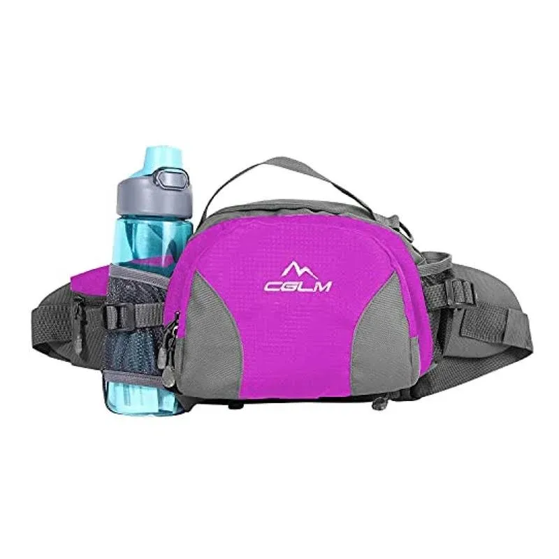 cglm Hiking Fanny Pack Waist Bag with Water Bottle Holder for Men Women Outdoors Walking Running Lumbar Pack Fit iPhone iPod Samsung Phones (Purple004)