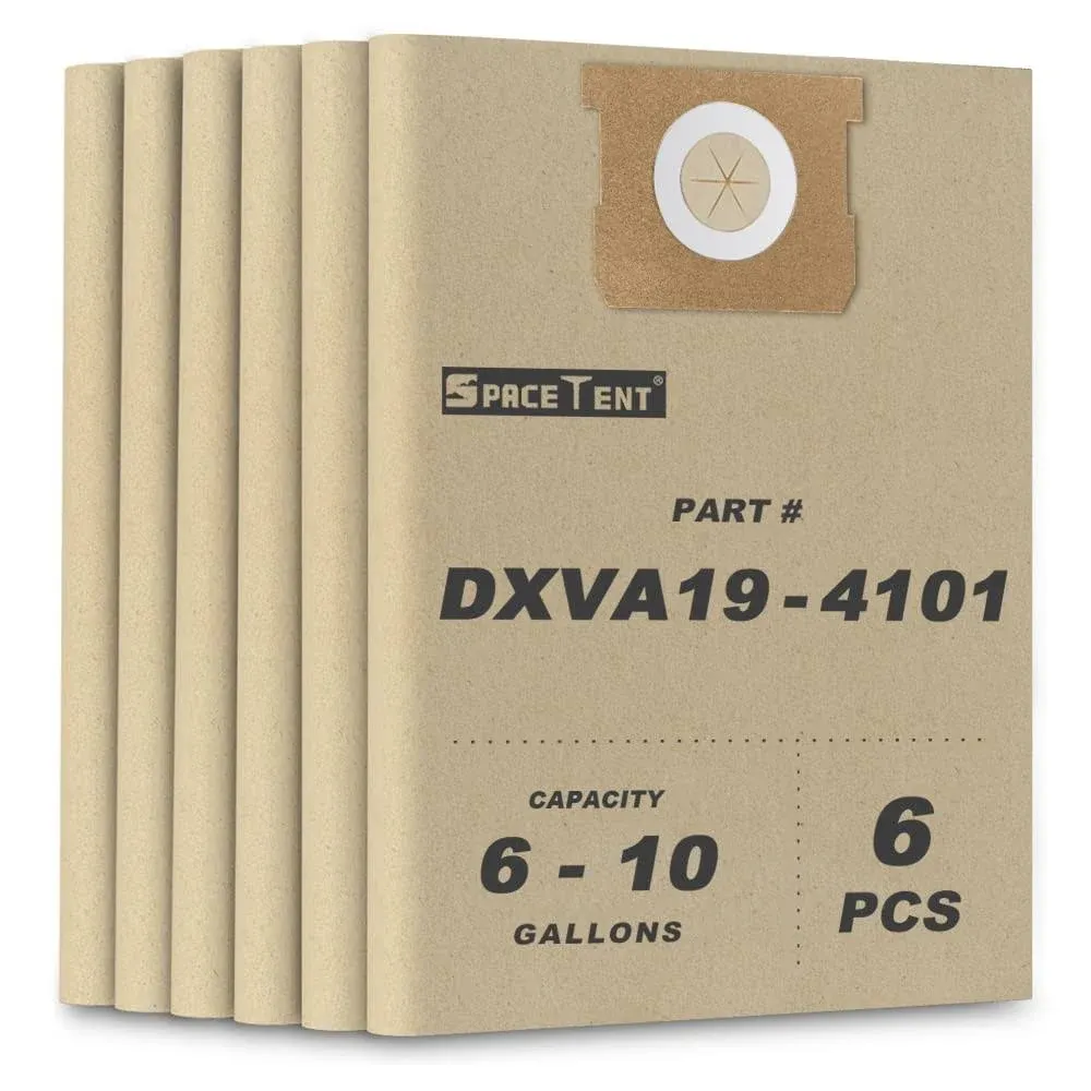 6Pack Filter Bags DEWALT DXVA19-4101 High Efficiency Replacement Bag 6 10 Gallon