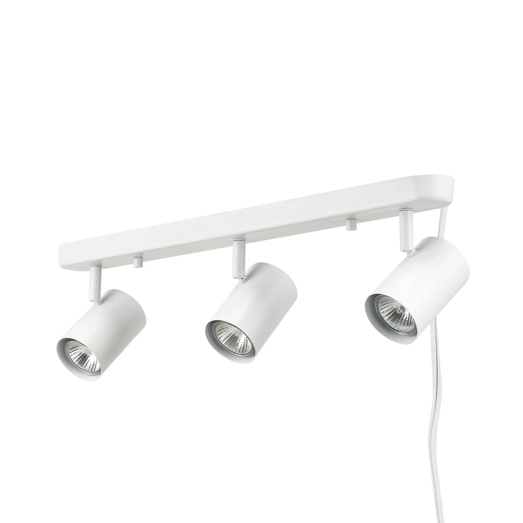 Globe Electric Dale 3-Light Matte White Plug-In Track Lighting, 60024