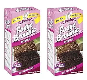 No Pudge Fat Free Fudge Brownie Mix Original 13.7 oz (Pack of 2), Brown