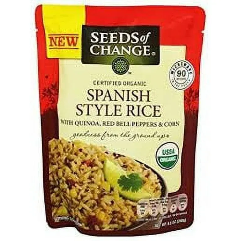 SEEDS OF CHANGE Organic Spanish Style Rice Microwaveable Ready to Heat 8.5 Ou...