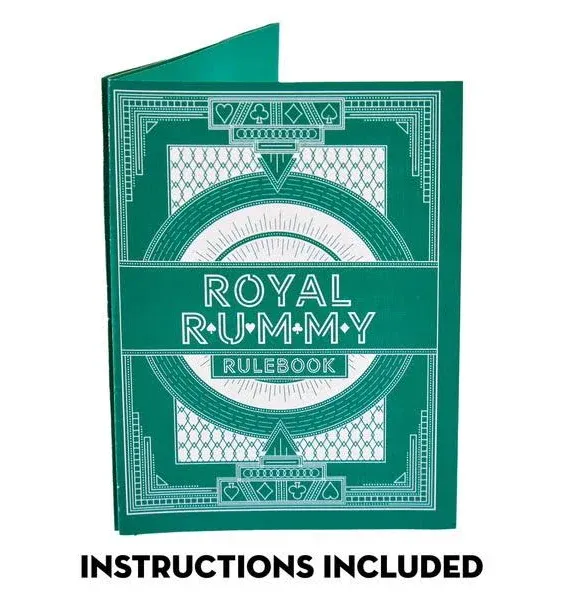 Royal Rummy Play Mat - 24" x 24" Green Felt Mat - Classic Family Casino Card Games of Bets and Bluffs - for Fans of Poker, Michigan Rummy, and Rummy Games - 30+ Min Gameplay, 2-9 Players