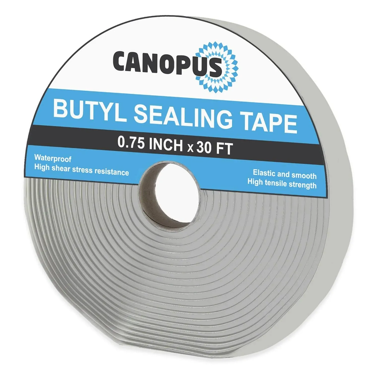 Canopus Butyl Seal Tape, Black, 1/8-in x 3/4-in x 30-ft, Heavy Duty, Waterproof ...