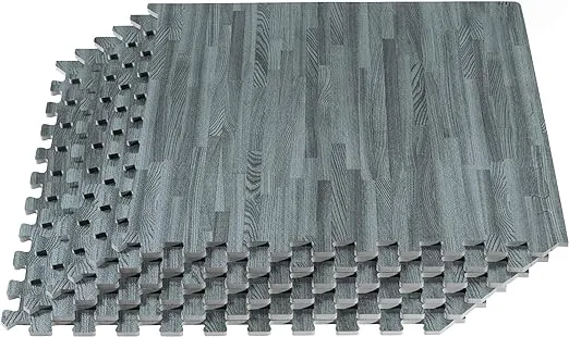 Forest Floor 3/8 Inch Thick Printed Foam Tiles, Premium Wood Grain Interlocking Foam Floor Mats, Anti-Fatigue Flooring – Stylish Flooring Solution