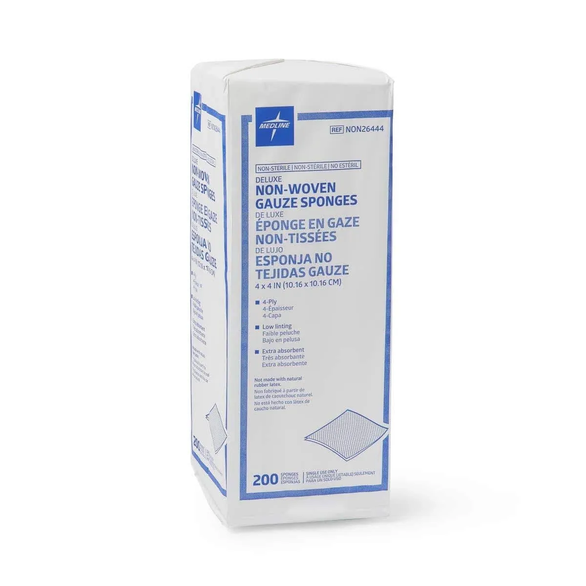 Medline NON26444 - Avant Deluxe Non-Sterile Gauze Sponges, 4" x 4", 4-Ply