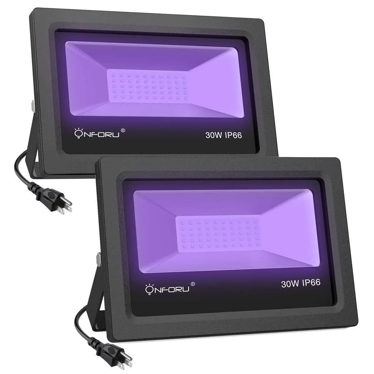 Onforu 2 Pack 30W LED Black Lights, Blacklight Flood Light with Plug, IP66 for