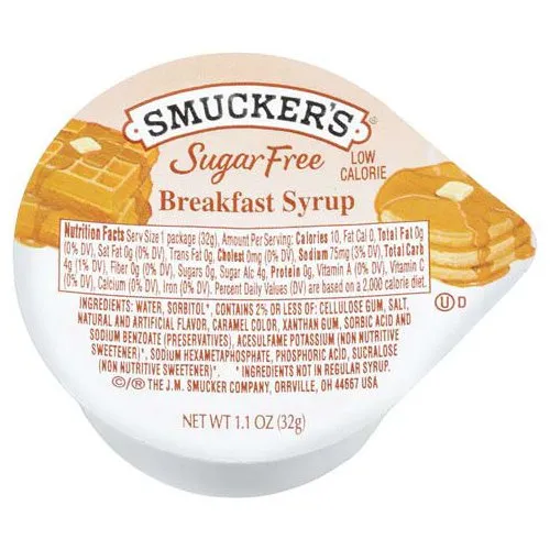 Smucker's Sugar Free Breakfast Syrup 1.1 oz. Portion Cup - 100/Case