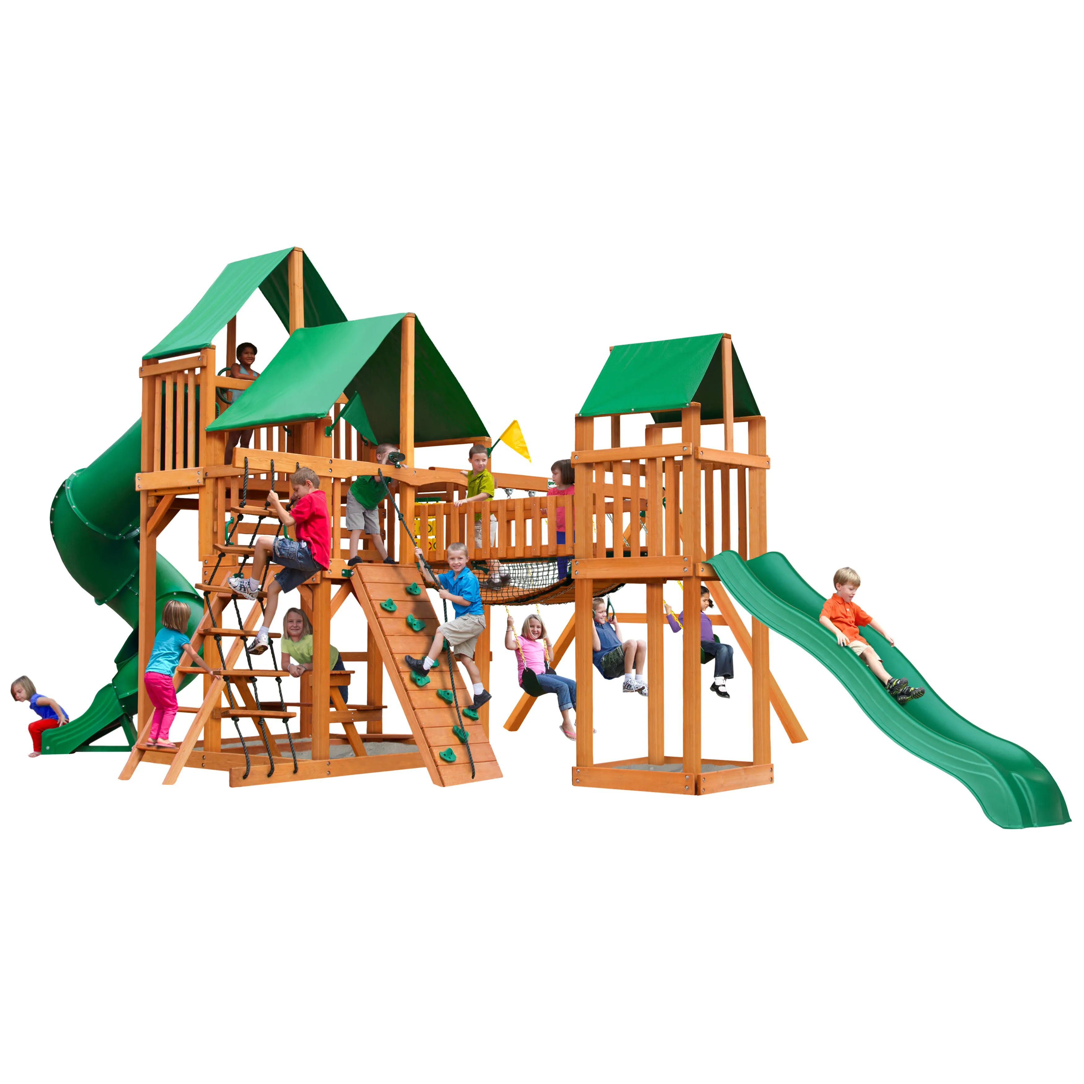 Gorilla Treasure Trove I Swing Set, Deluxe Green Vinyl Canopy