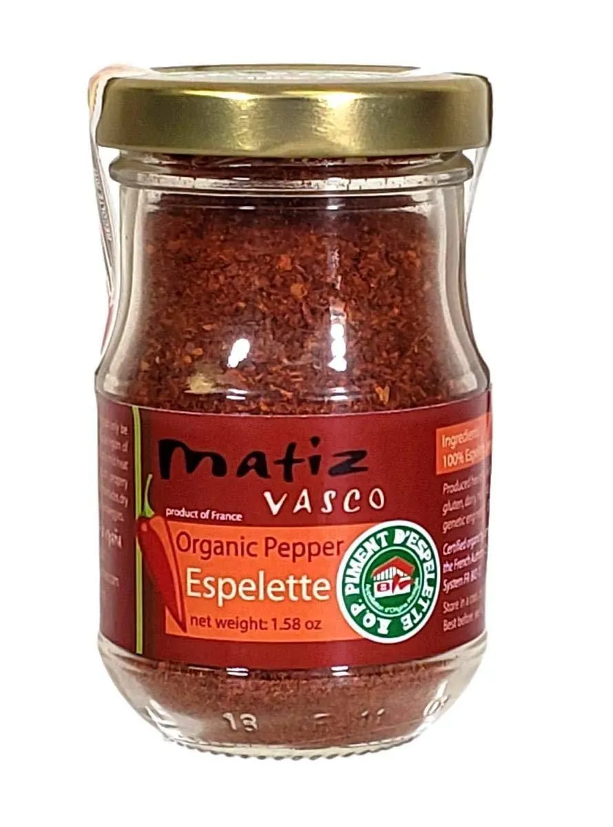 Matiz Organic Espelette Pepper, A.O.P. - 1.5 Oz Jar